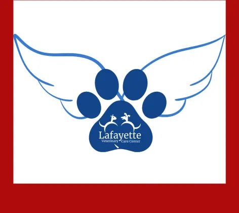Lafayette Veterinary Care Center logo with angel wings