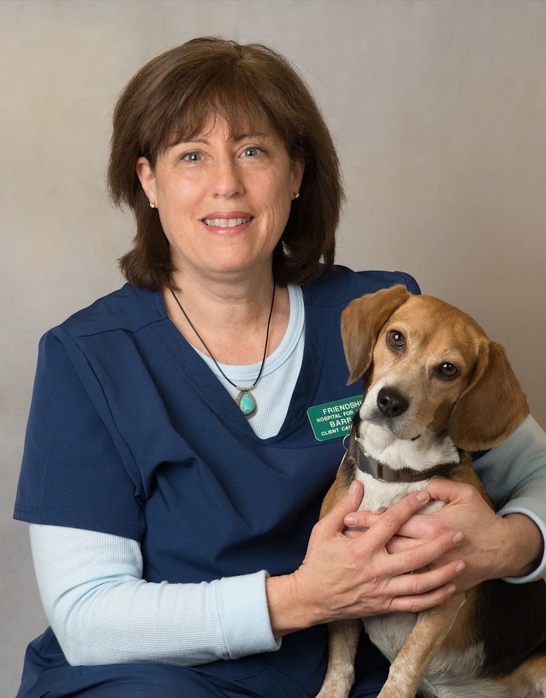 Barbara with beagle Barbara with beagle