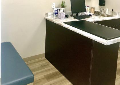 Exam Table in exam room at Desert Hills Animal Hospital