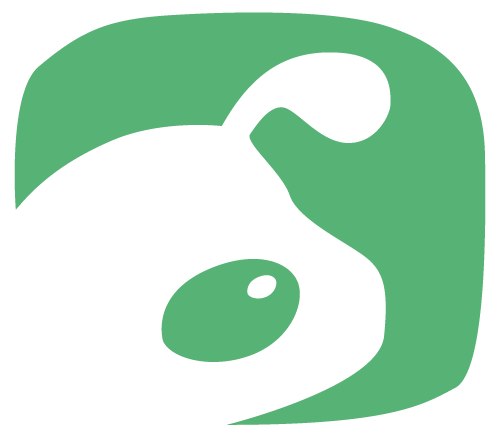 Green cartoon puppy icon