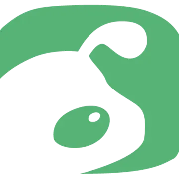 Green cartoon puppy icon Green cartoon puppy icon