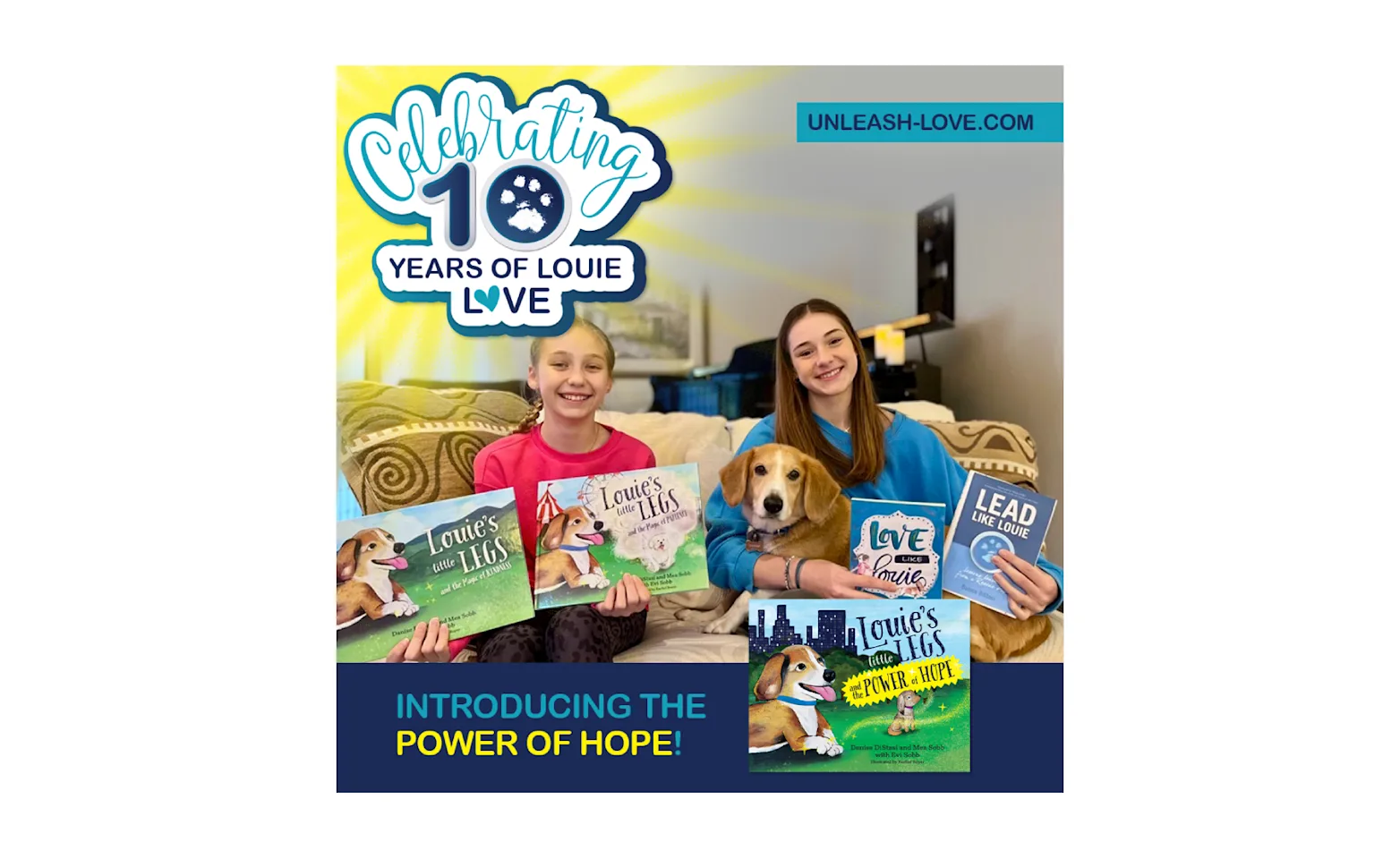 Advertisement for the Louie's Little Legs book series. Advertisement for the Louie's Little Legs book series.