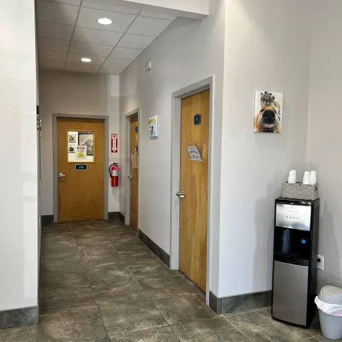 Hallway leading to rehab area