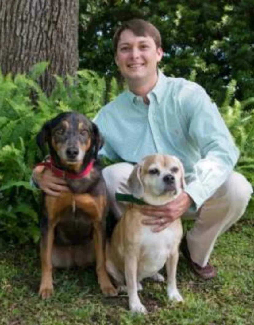 Joe Vaccaro with two dogs