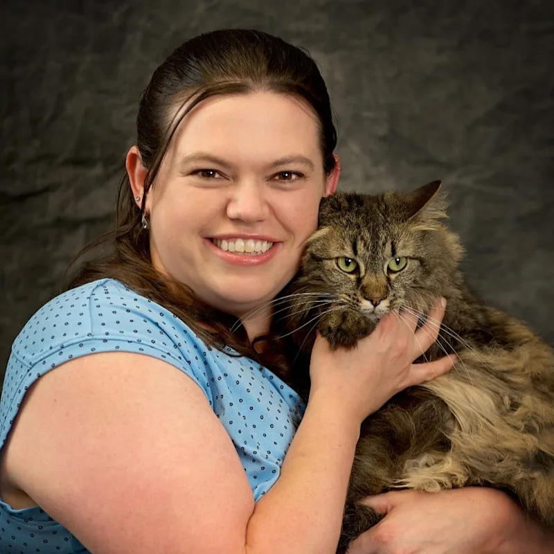 Michelle Hendrickson with a cat Michelle Hendrickson with a cat