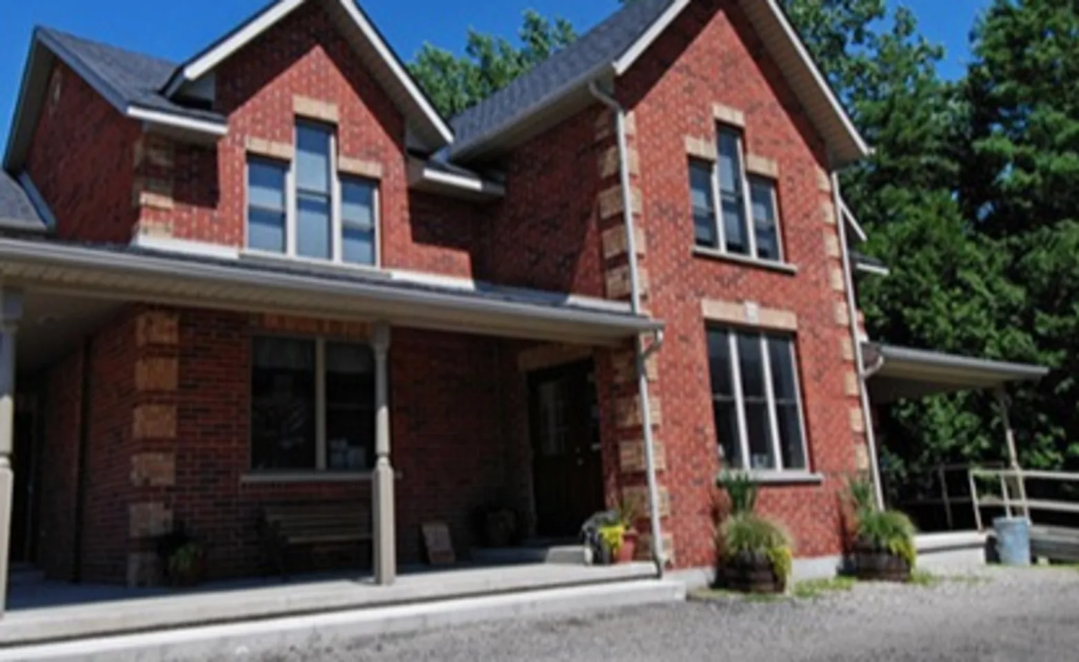 A picture of the front of the building A picture of the front of the building