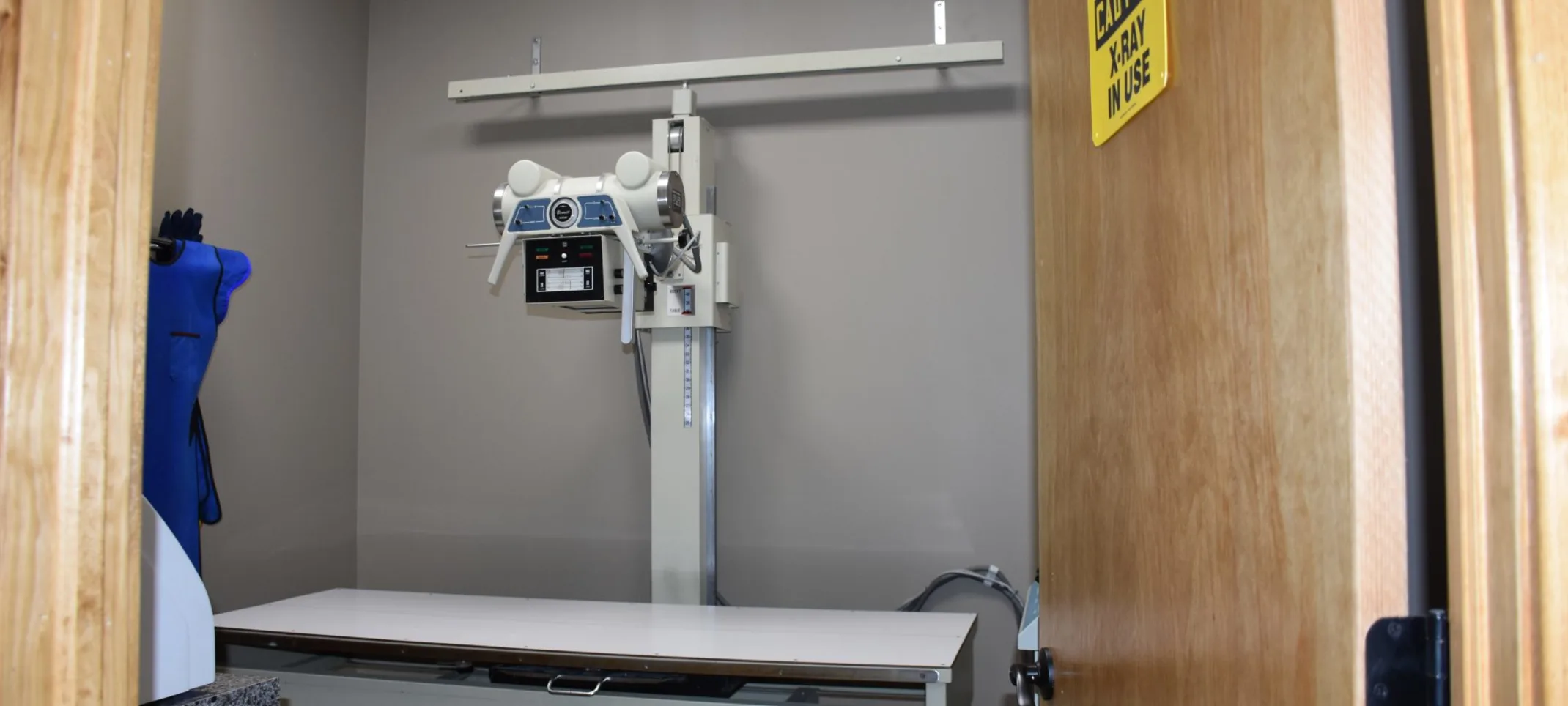 Room for X-Rays with table in the center Room for X-Rays with table in the center