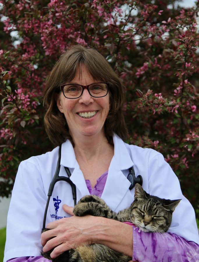 M. Kathleen Shaw holding cat