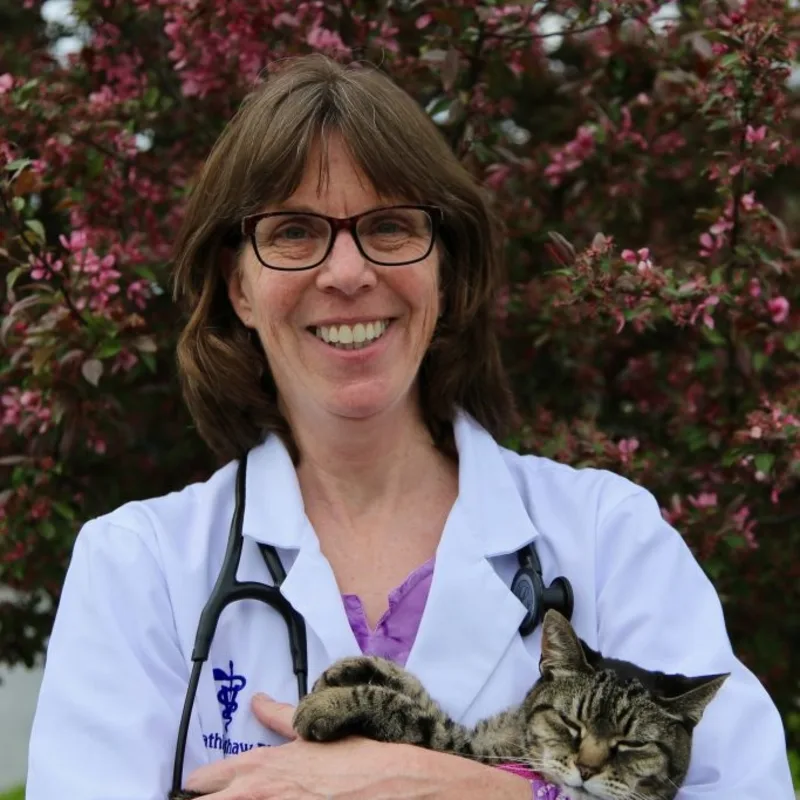 M. Kathleen Shaw holding cat M. Kathleen Shaw holding cat
