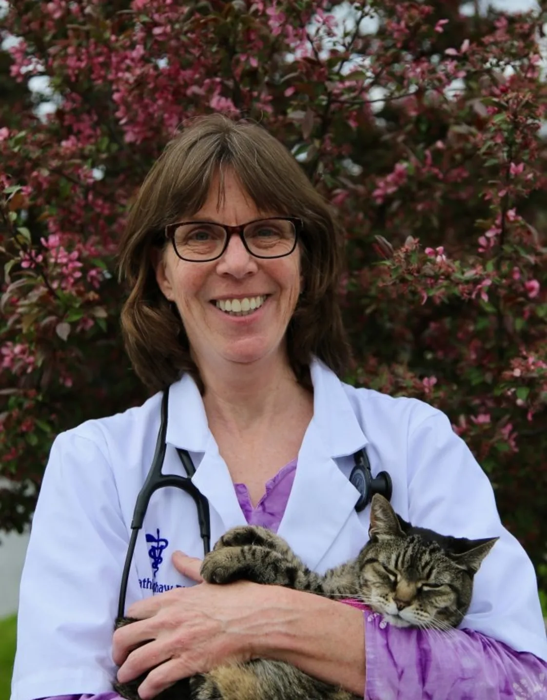 M. Kathleen Shaw holding cat M. Kathleen Shaw holding cat