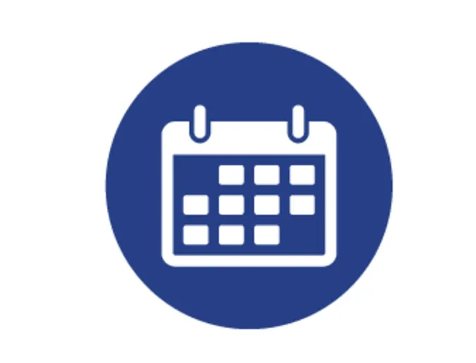 Blue calendar icon Blue calendar icon