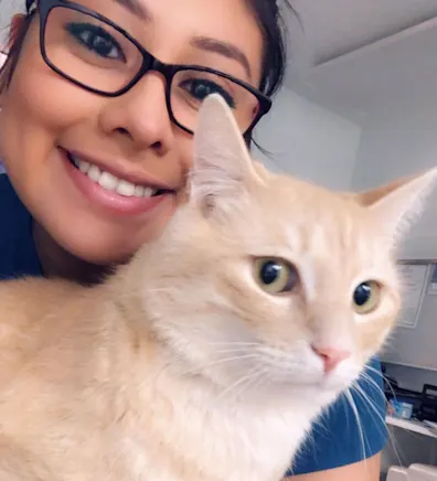 Christian and her cat Christian and her cat
