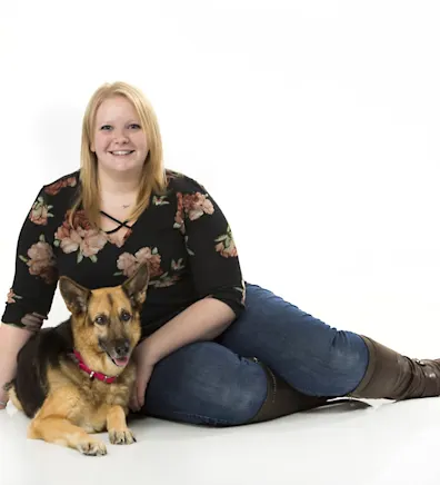 Kim with dog Kim with dog