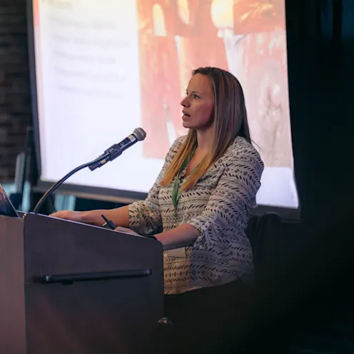 Cassie giving a presentation Cassie giving a presentation