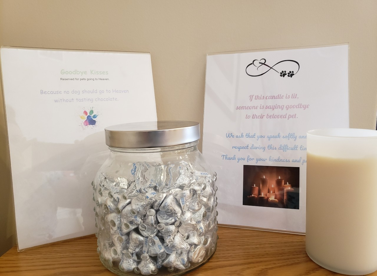 Chocolate kisses at Kettering Animal Hospital