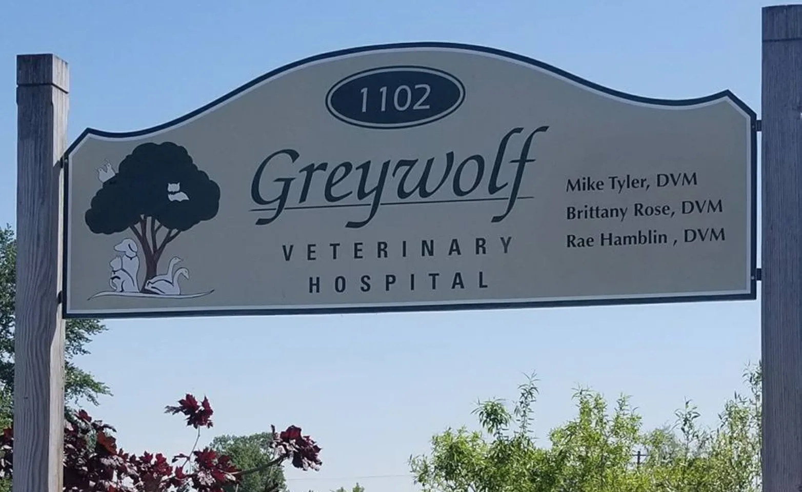 Greywolf Veterinary Hospital Sign