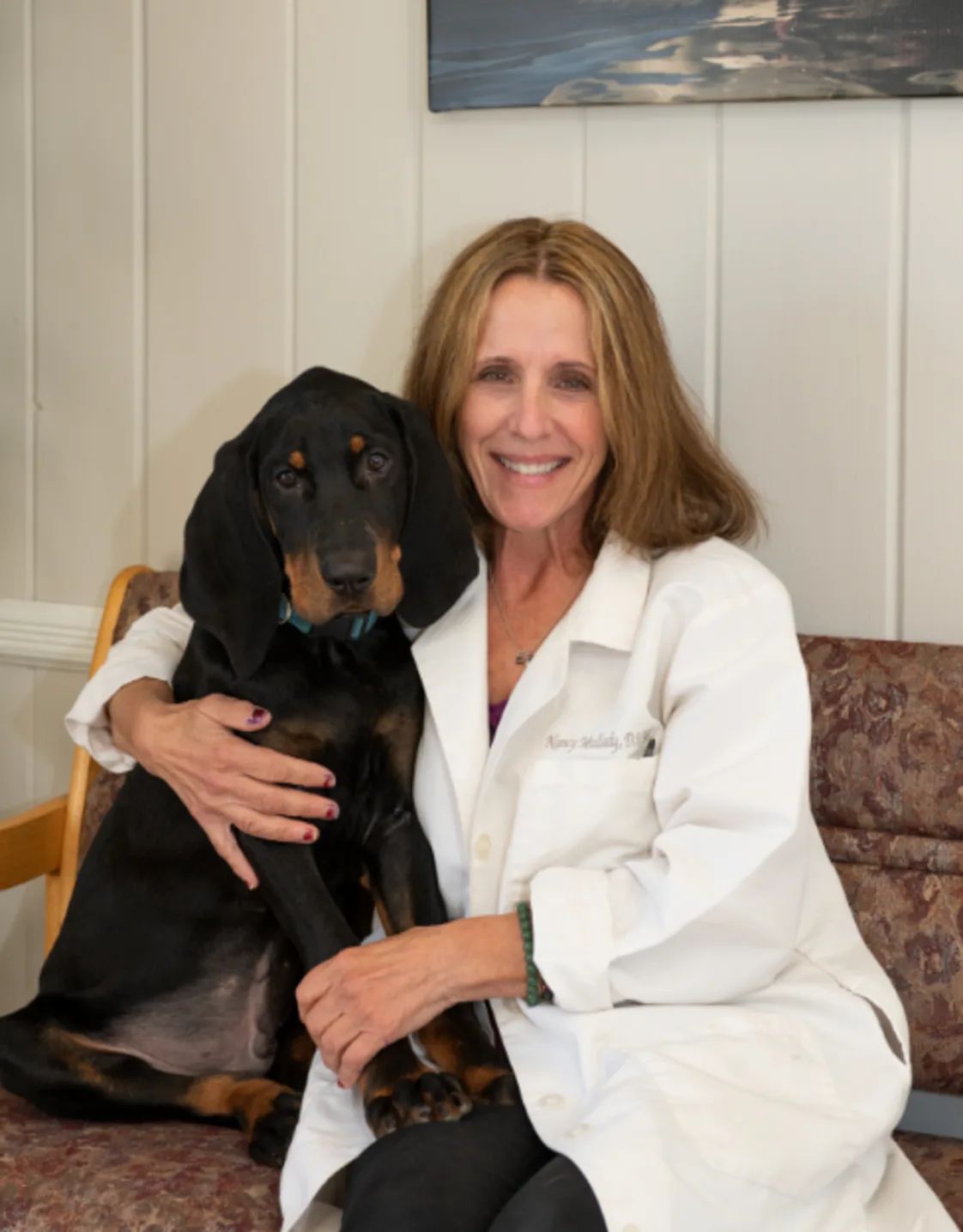 Nancy Mullady with a dog Nancy Mullady with a dog