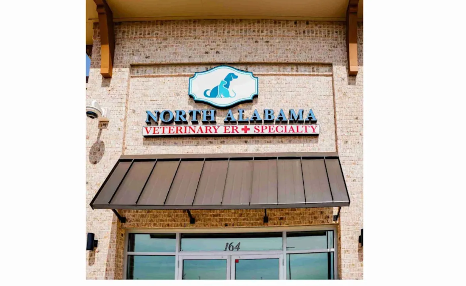 North Alabama Veterinary Emergency & Specialty Exterior view of the front door and sign. North Alabama Veterinary Emergency & Specialty Exterior view of the front door and sign.