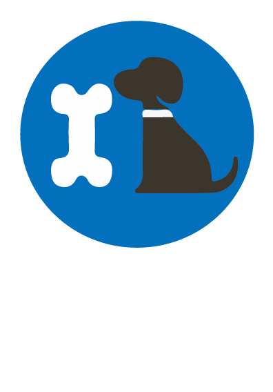 black dog and white bone