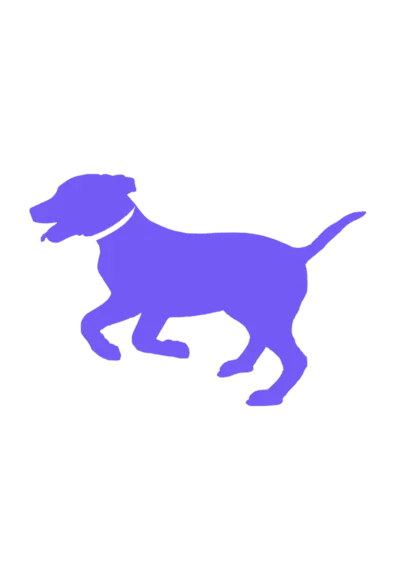 silhouette of a smiling, running dog silhouette of a smiling, running dog
