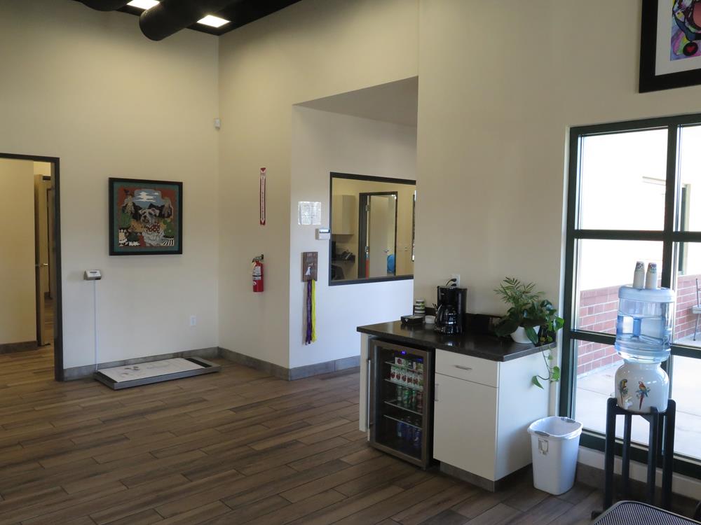 Snack Area with water fountain. 