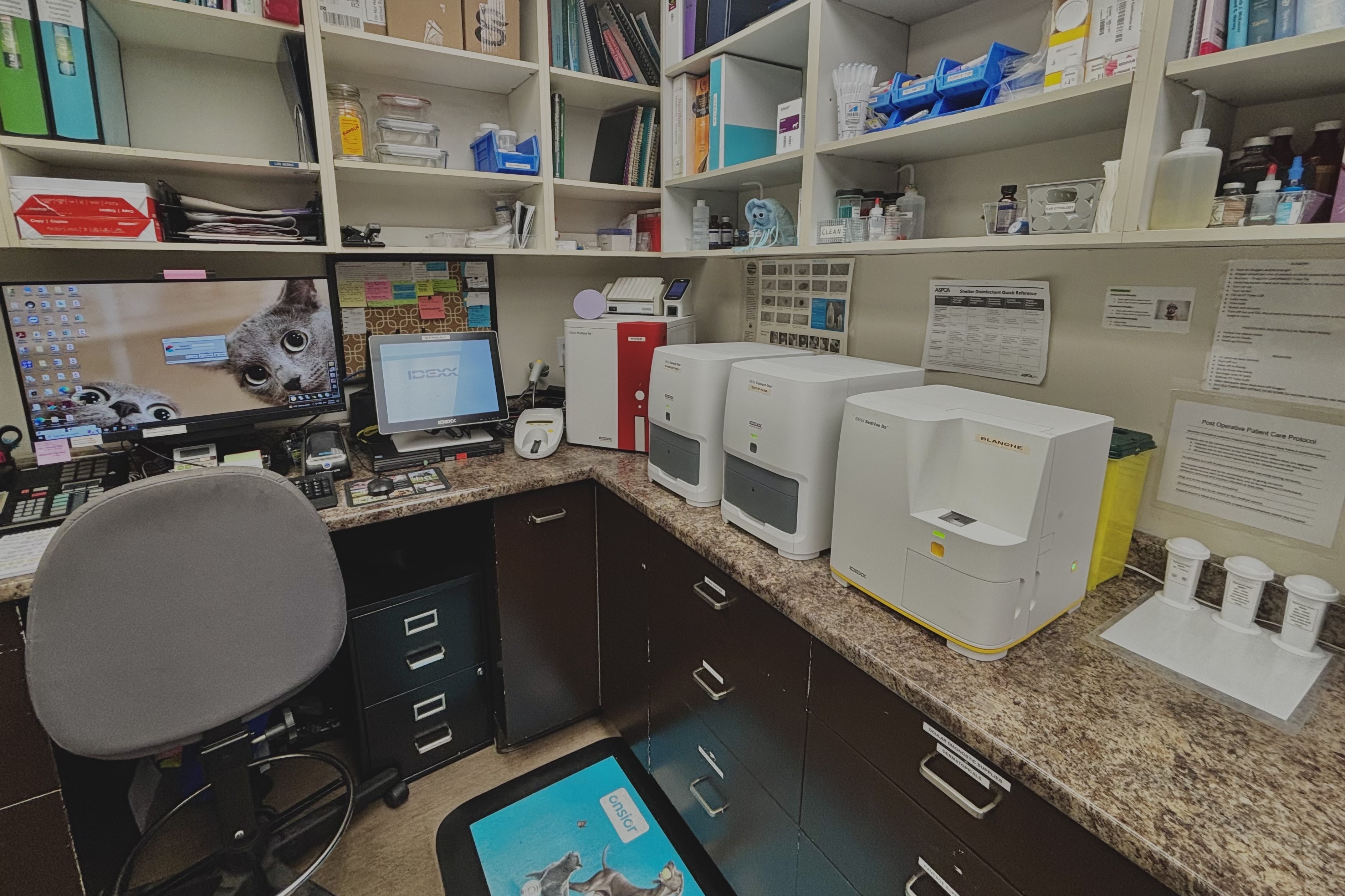 The second lab station area