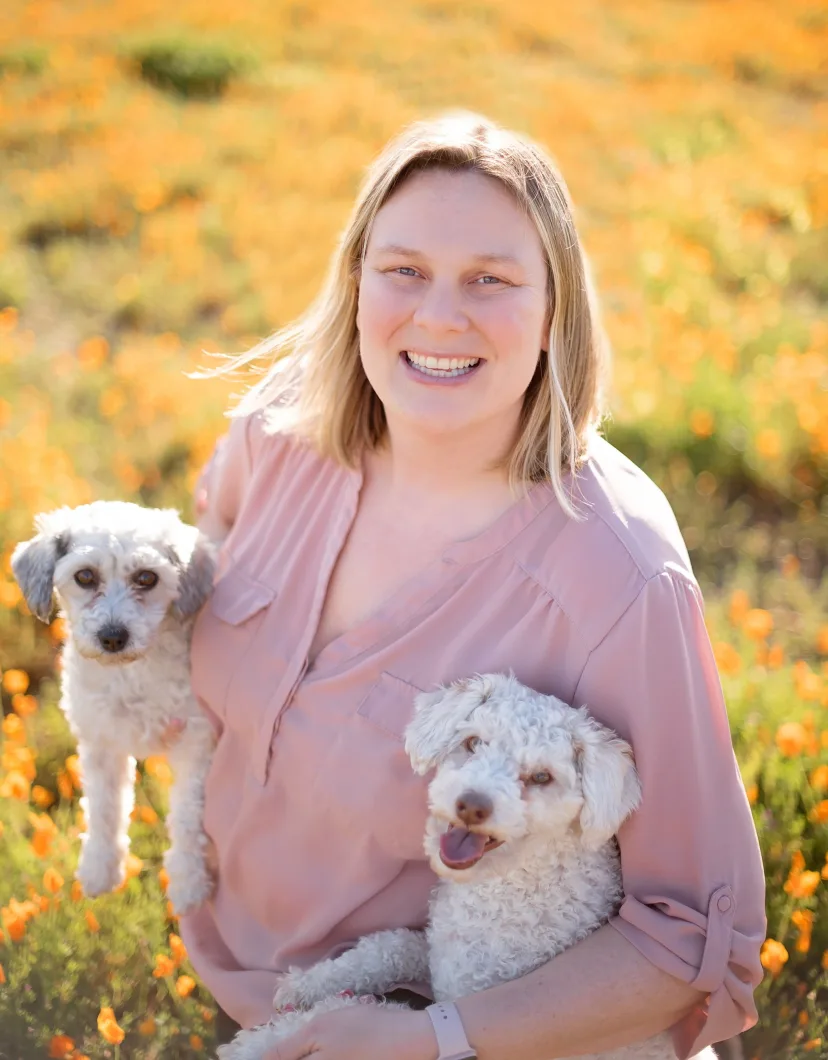 Tricia with two dogs