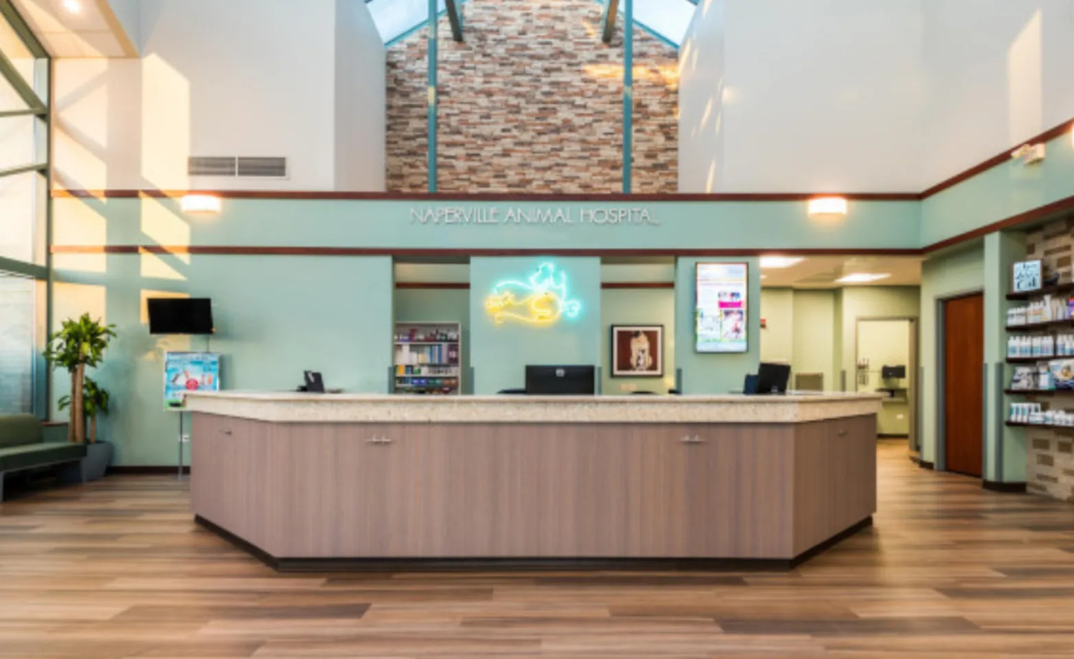 Lobby inside Naperville Animal Hospital