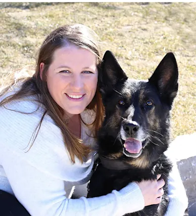Laura Western with a German Shepherd Laura Western with a German Shepherd