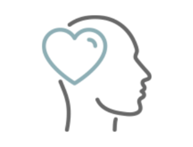 Icon of a heart over a person's head Icon of a heart over a person's head