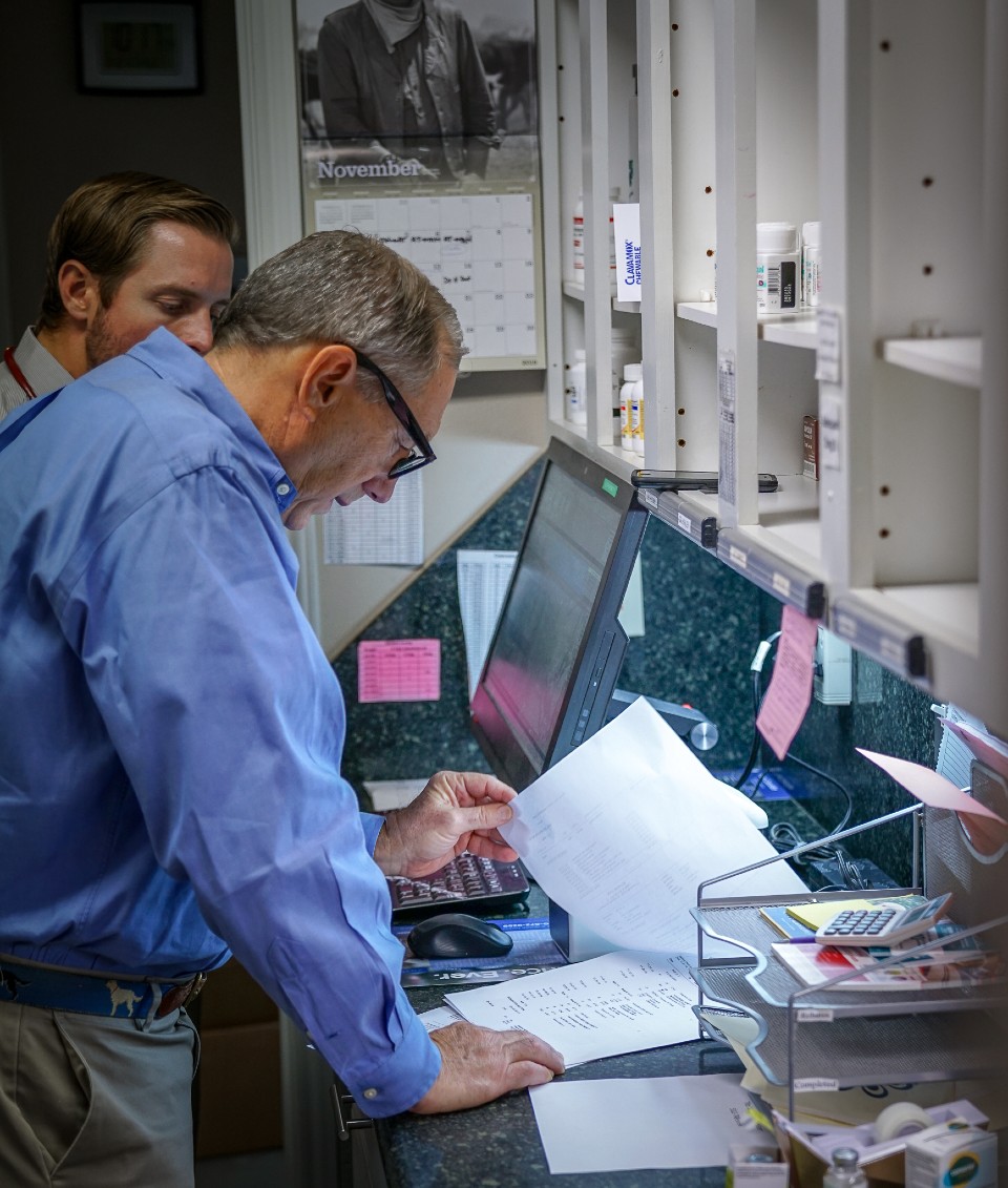Dr in Laboratory at Hill Country Animal Hospital 