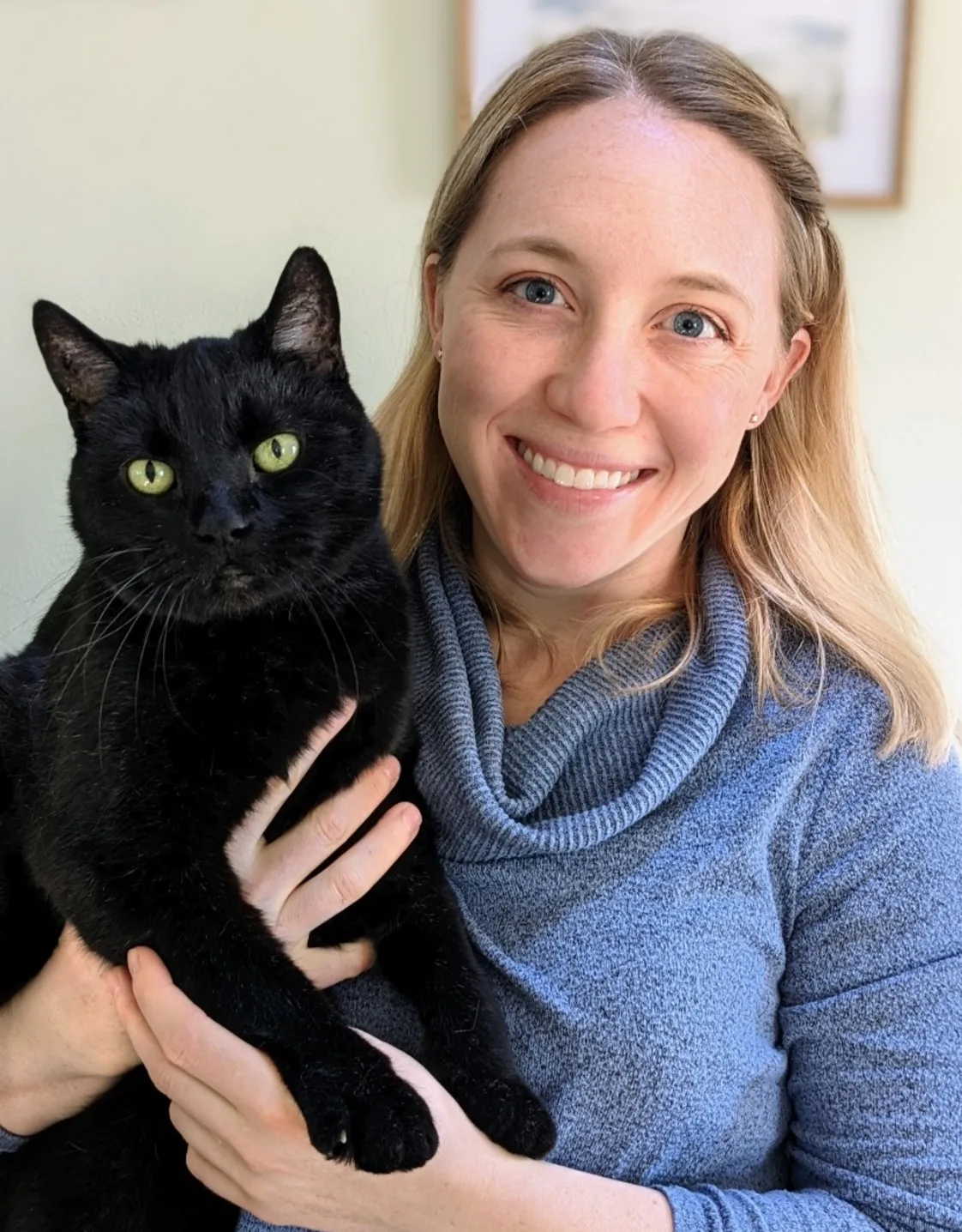Dr. Sarah Sapp holding cat Dr. Sarah Sapp holding cat
