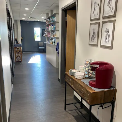 Hallway with small table. Hallway with small table.