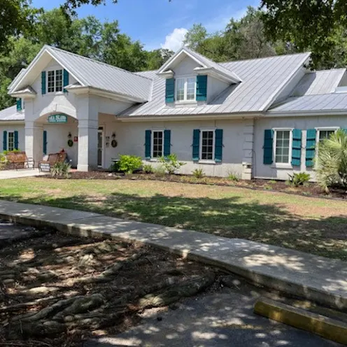 Building exterior of the hospital Building exterior of the hospital