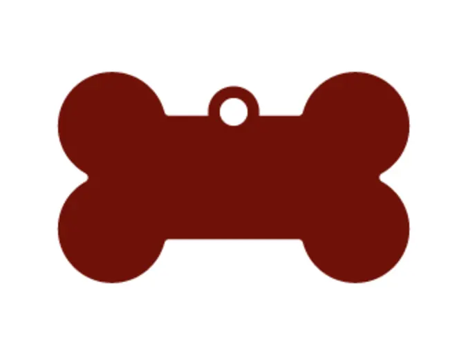 Silohuette Maroon image of an animal collar dog tag. Silohuette Maroon image of an animal collar dog tag.