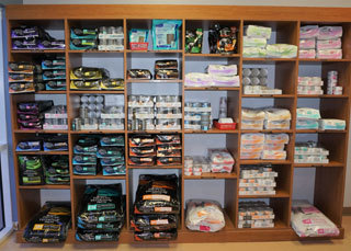 Food shelf at Best Friends Animal Hospital