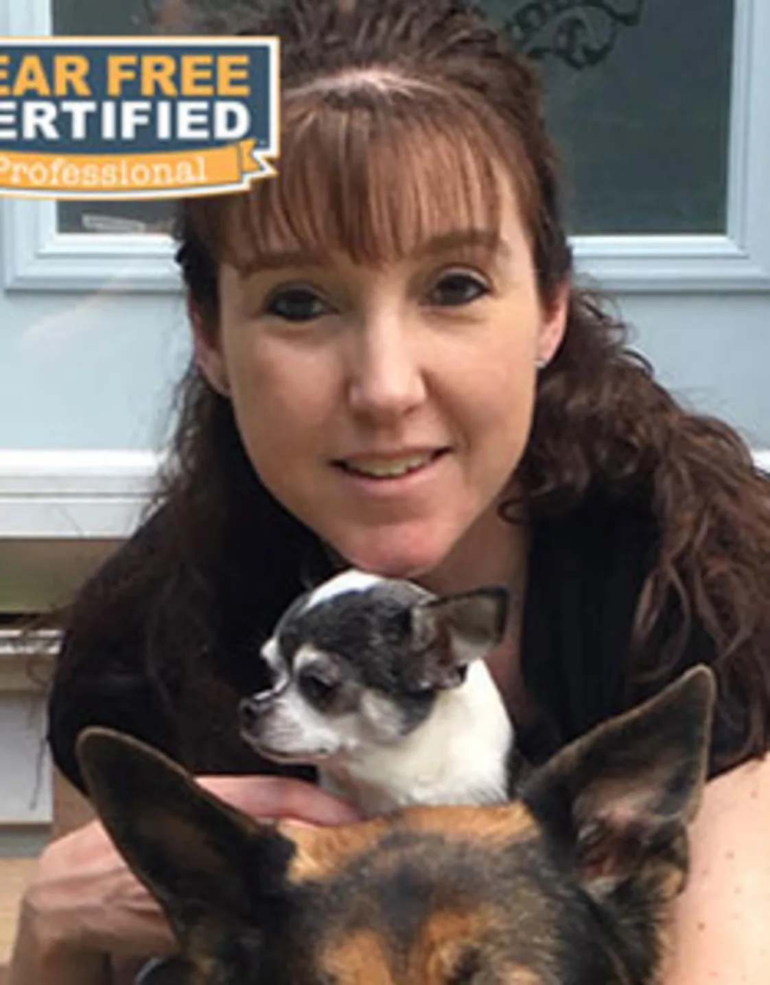 Becky with two dogs Becky with two dogs