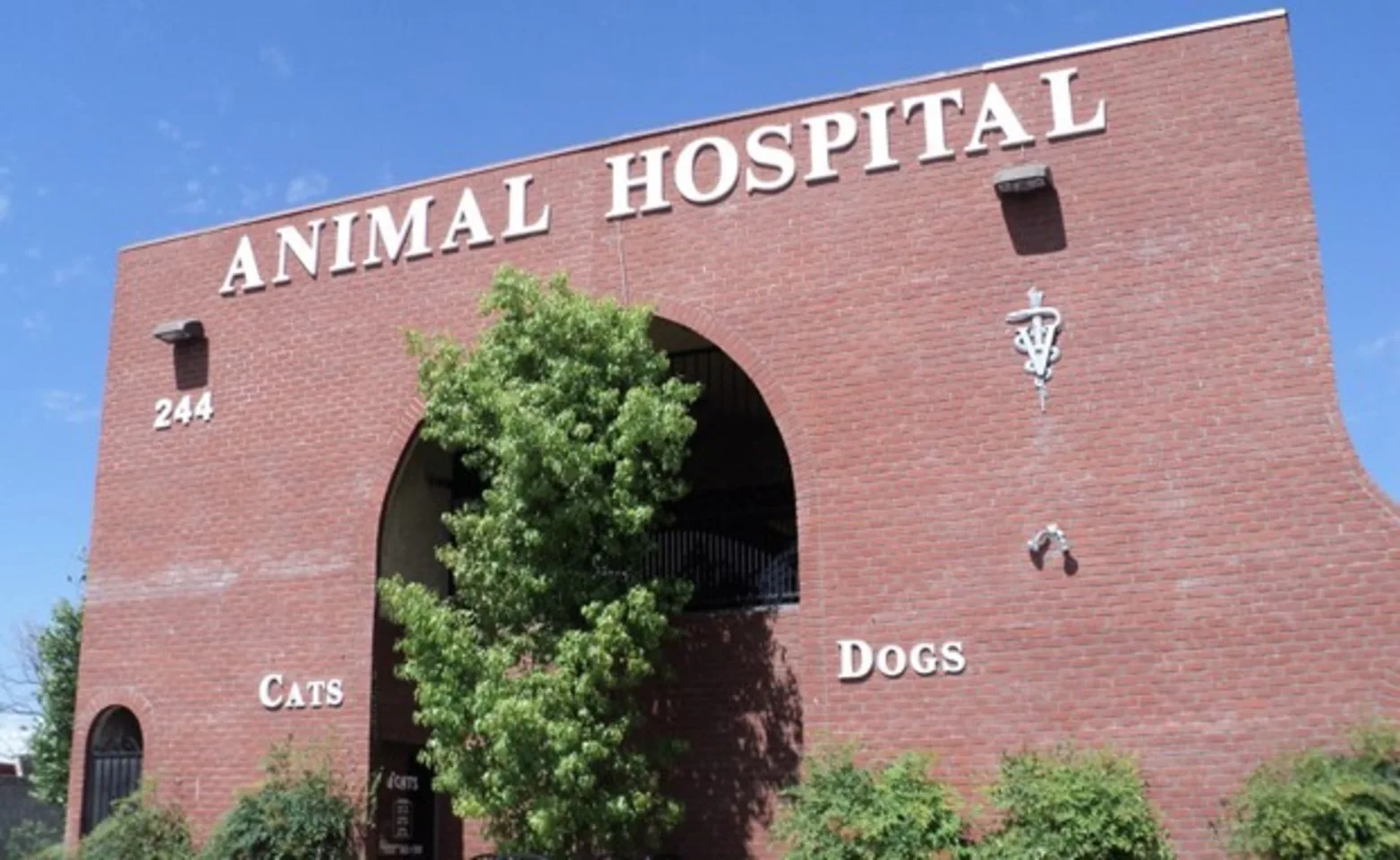 Exterior facade of the Rainbow Animal Hospital facility Exterior facade of the Rainbow Animal Hospital facility