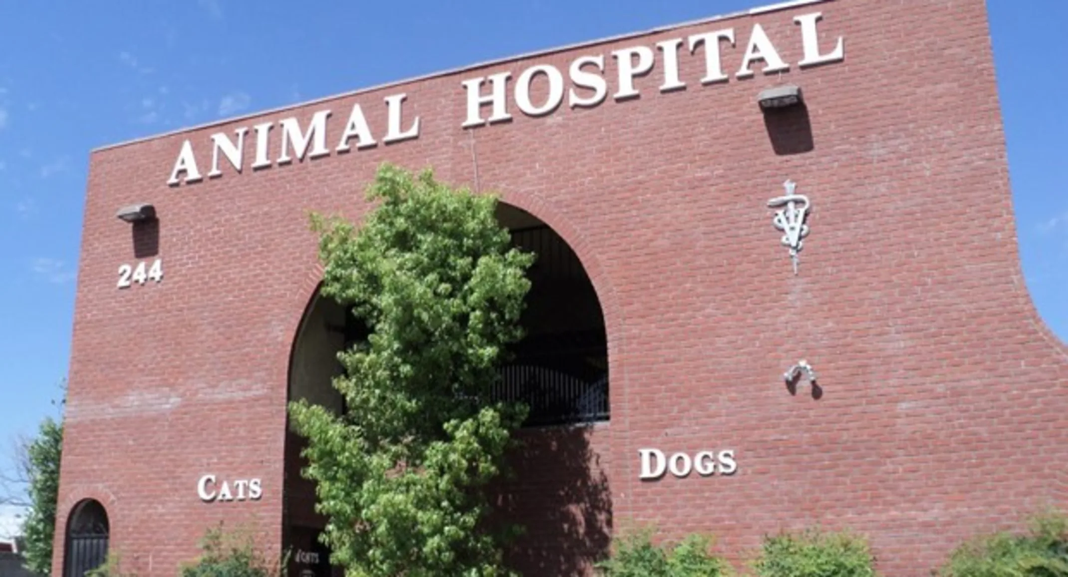 Exterior facade of the Rainbow Animal Hospital facility Exterior facade of the Rainbow Animal Hospital facility