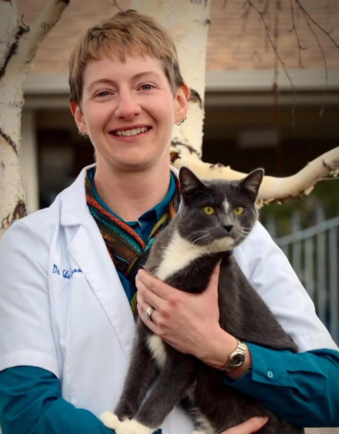 Dr. Burkman holding cat Dr. Burkman holding cat
