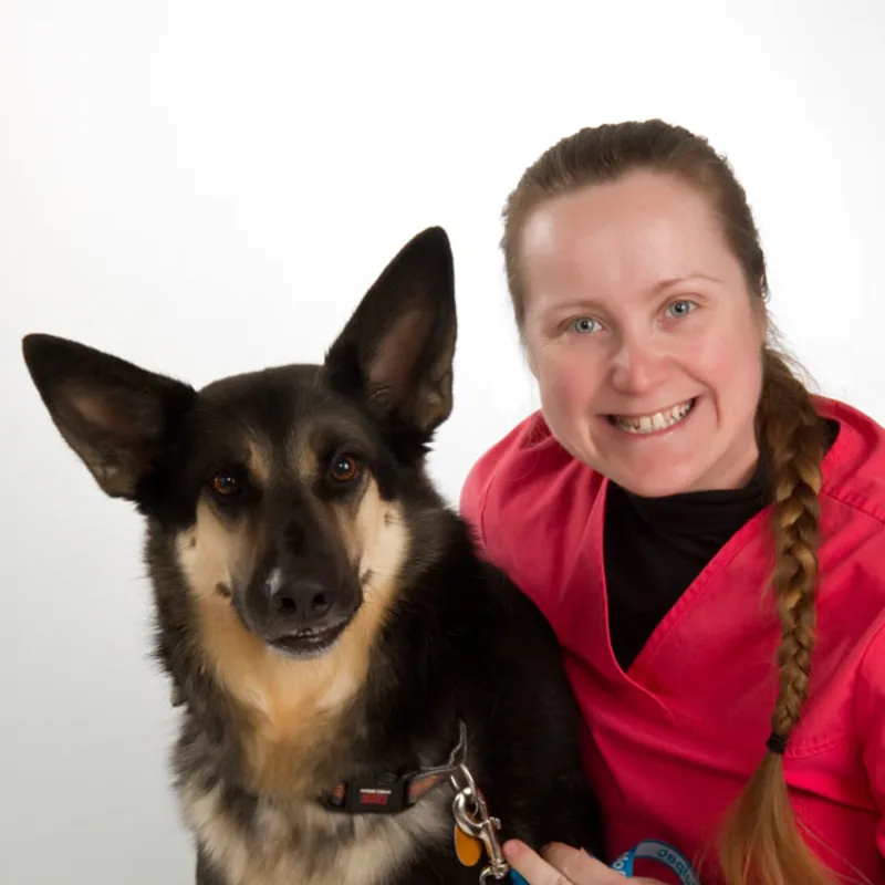 Dr. Shannon Lewis with dog Dr. Shannon Lewis with dog