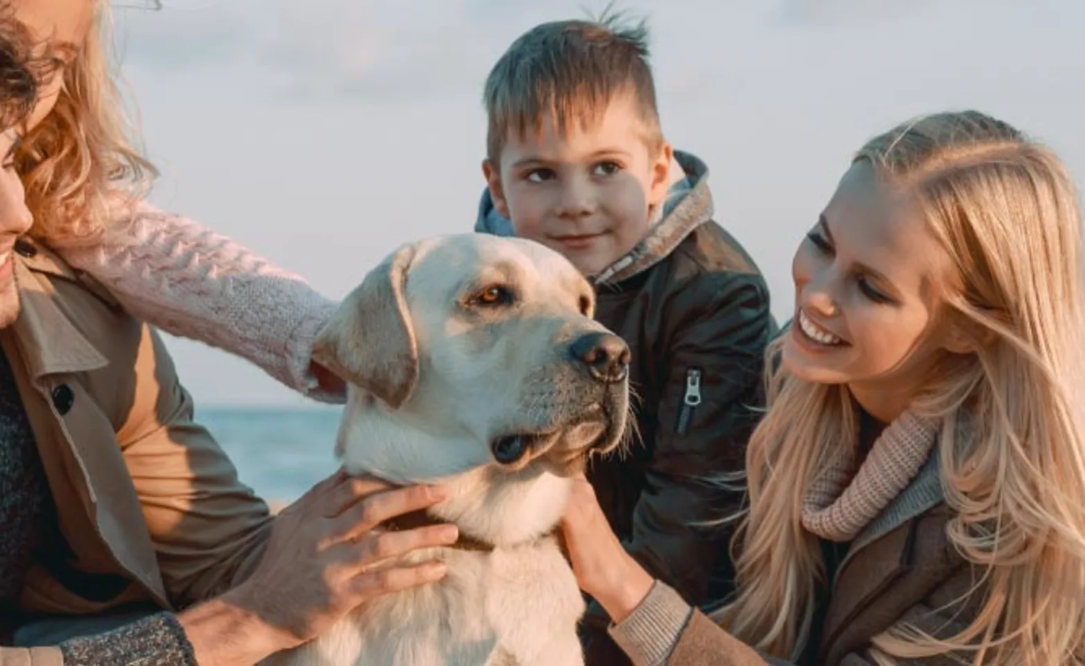 Family on Beach with Dog Family on Beach with Dog