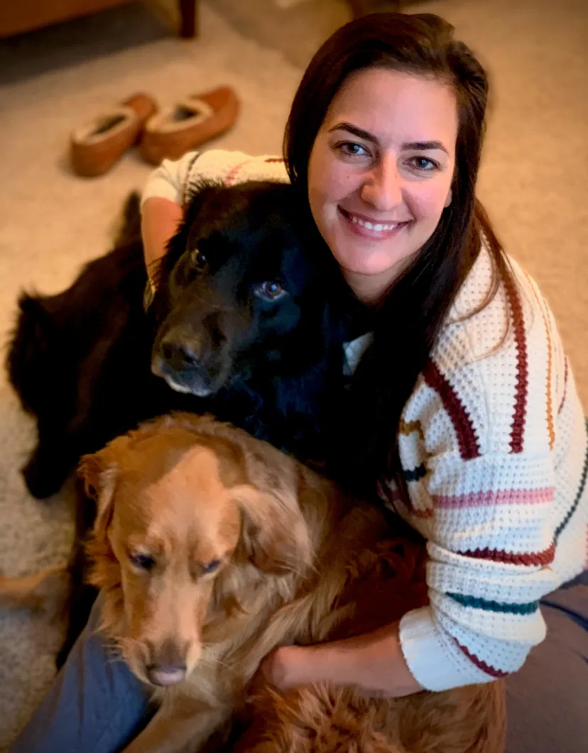 Natalie Sodaro with 2 dogs