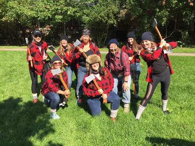 Staff posing outdoors