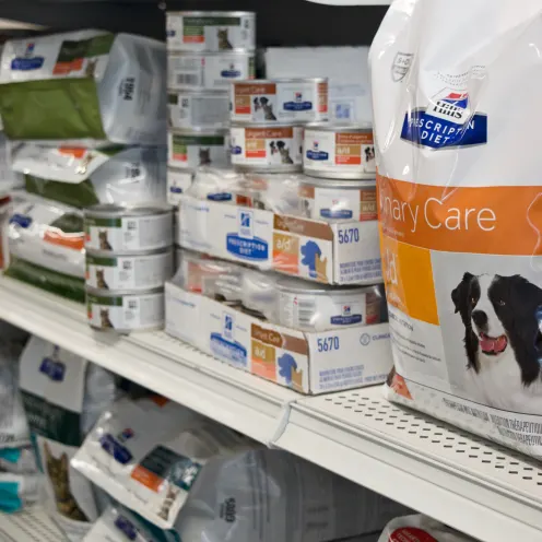 Pet Food and medication at East Valley Veterinary Clinic