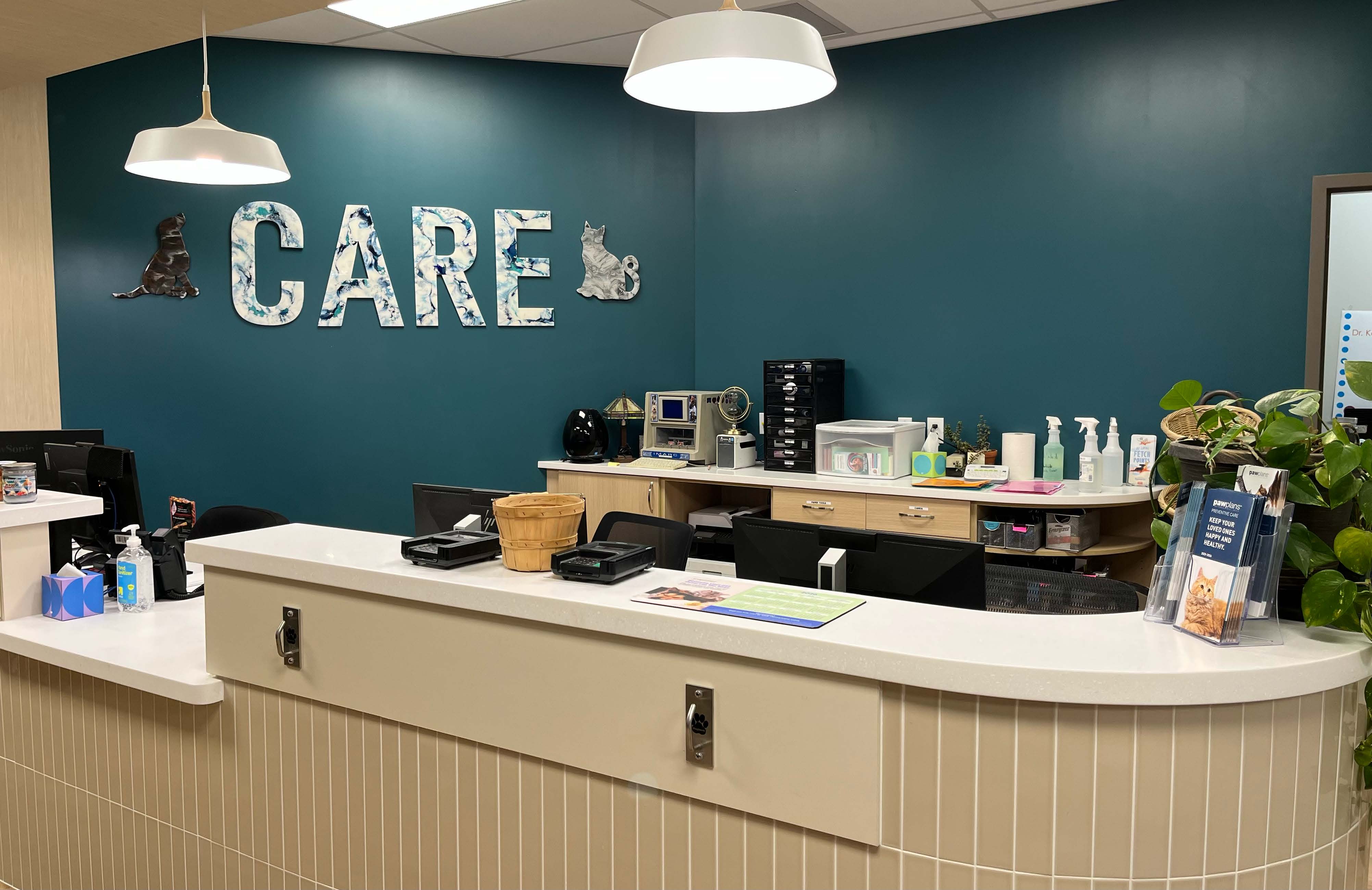 Reception Desk at Care Animal Hospital