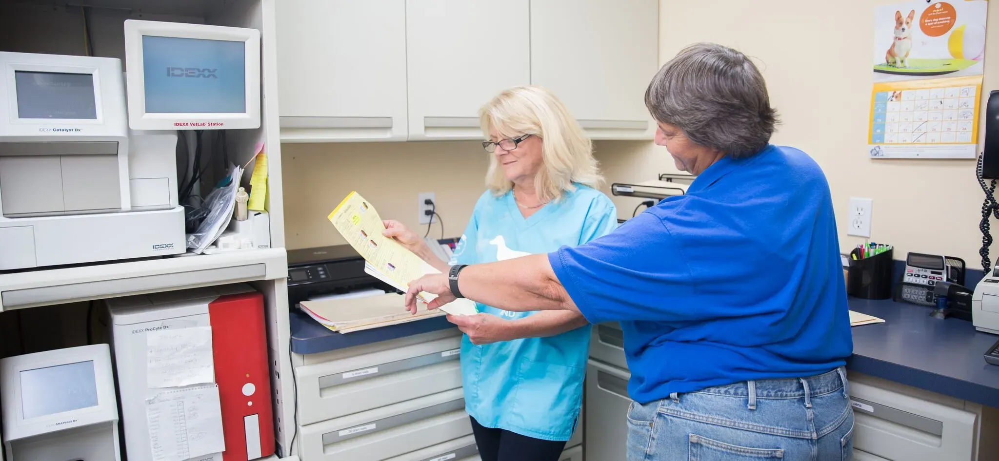 Staff reviewing documents
