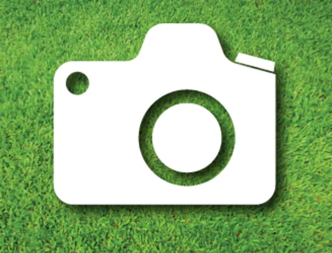 Camera Icon with grass background