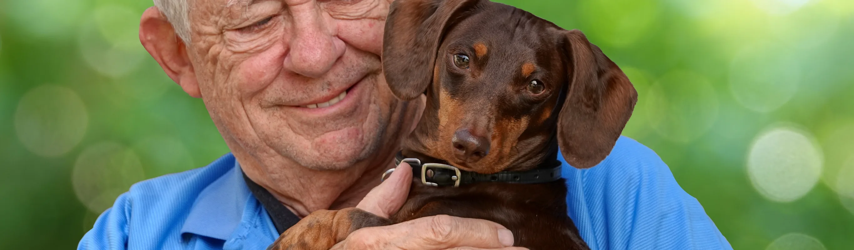 Old man with dog Old man with dog