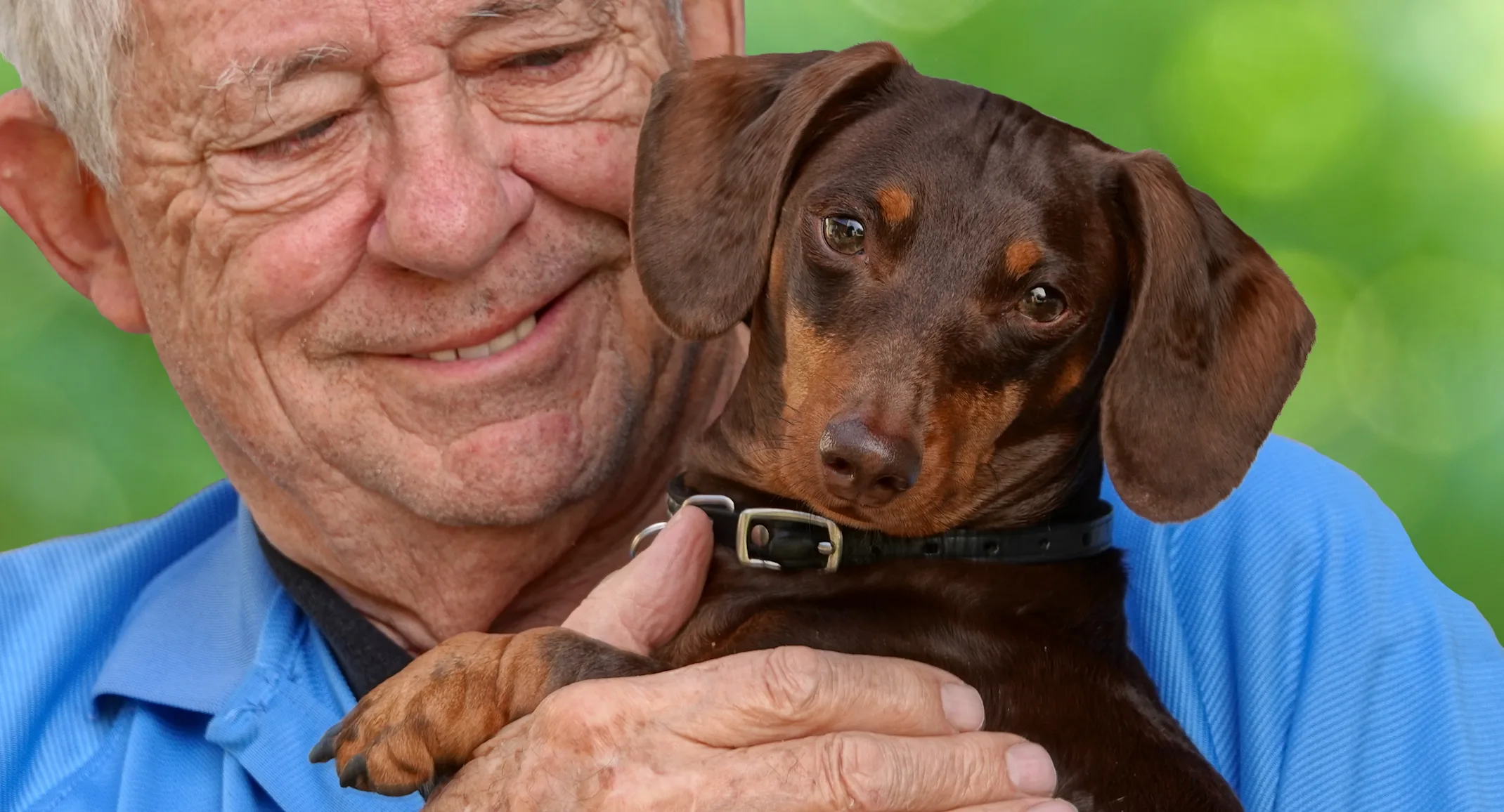 Old man with dog Old man with dog